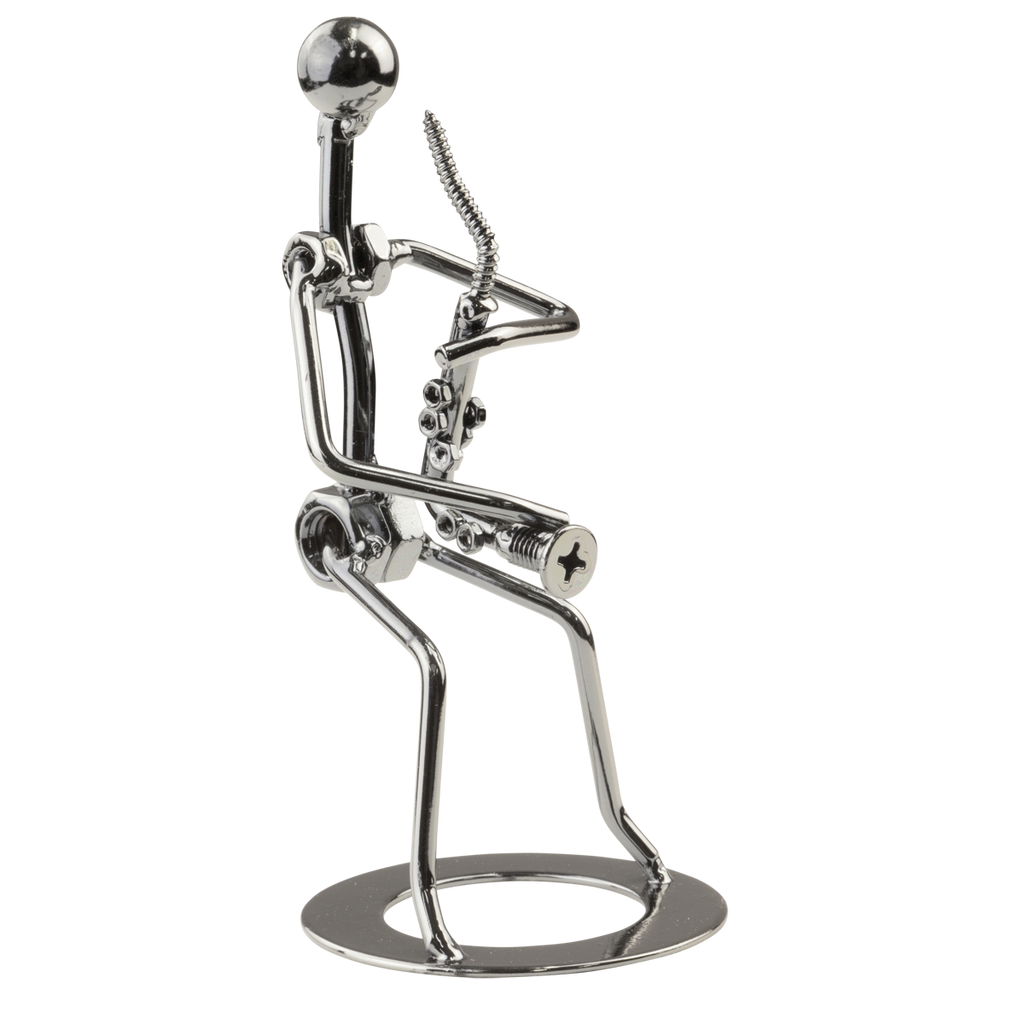 BBS-SX1-CHR-Big Band Metal Figurine (Saxophonist)-Living Music