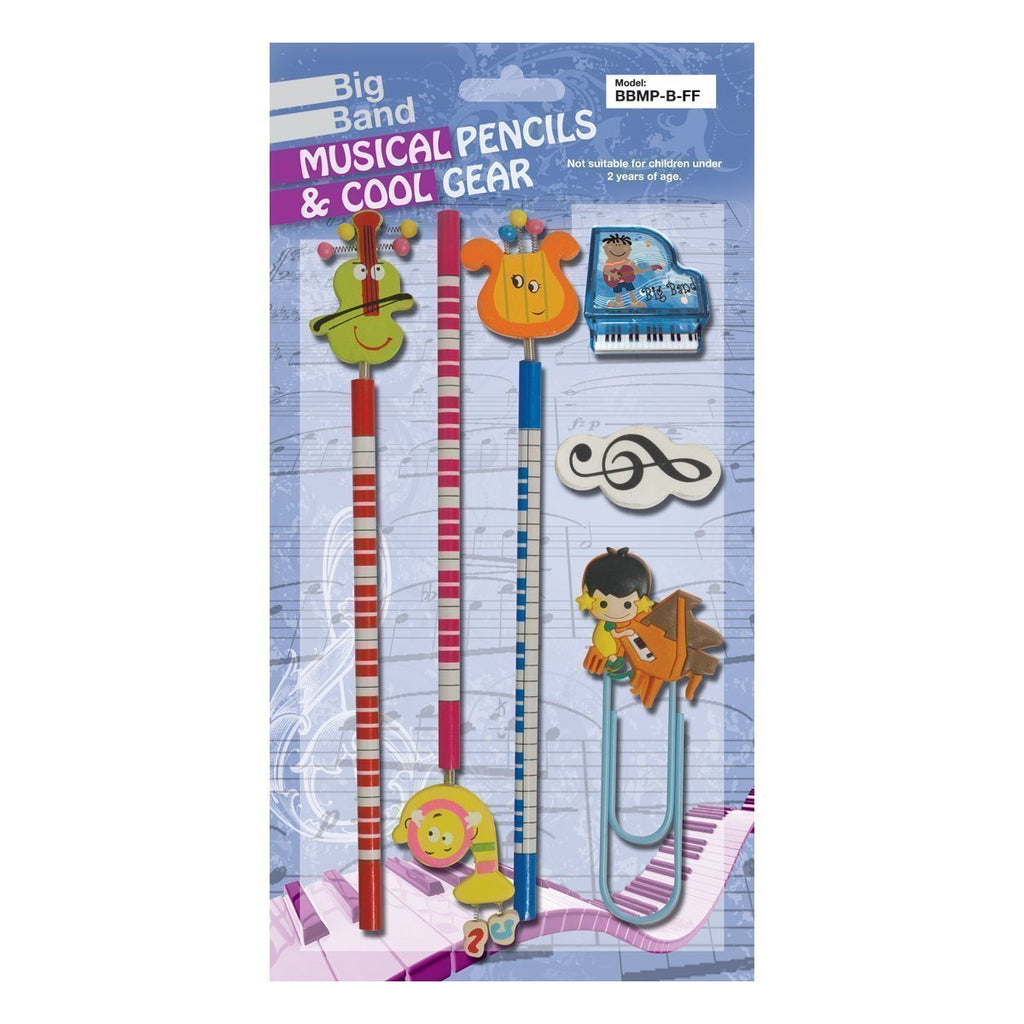 -Big Band Pencil Set (Funny Face Blue)-Living Music