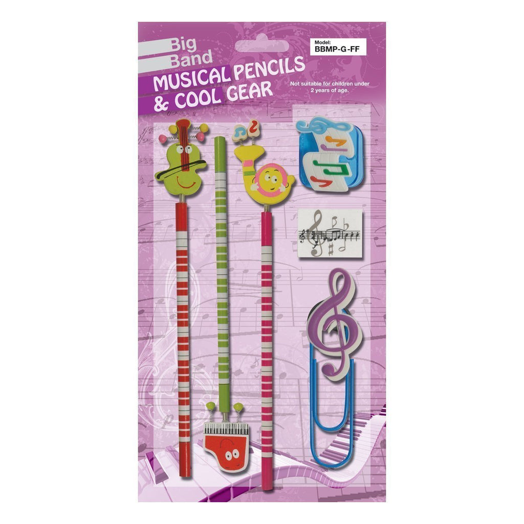 BBMP-G-FF-Big Band Pencil Set (Funny Face Pink)-Living Music