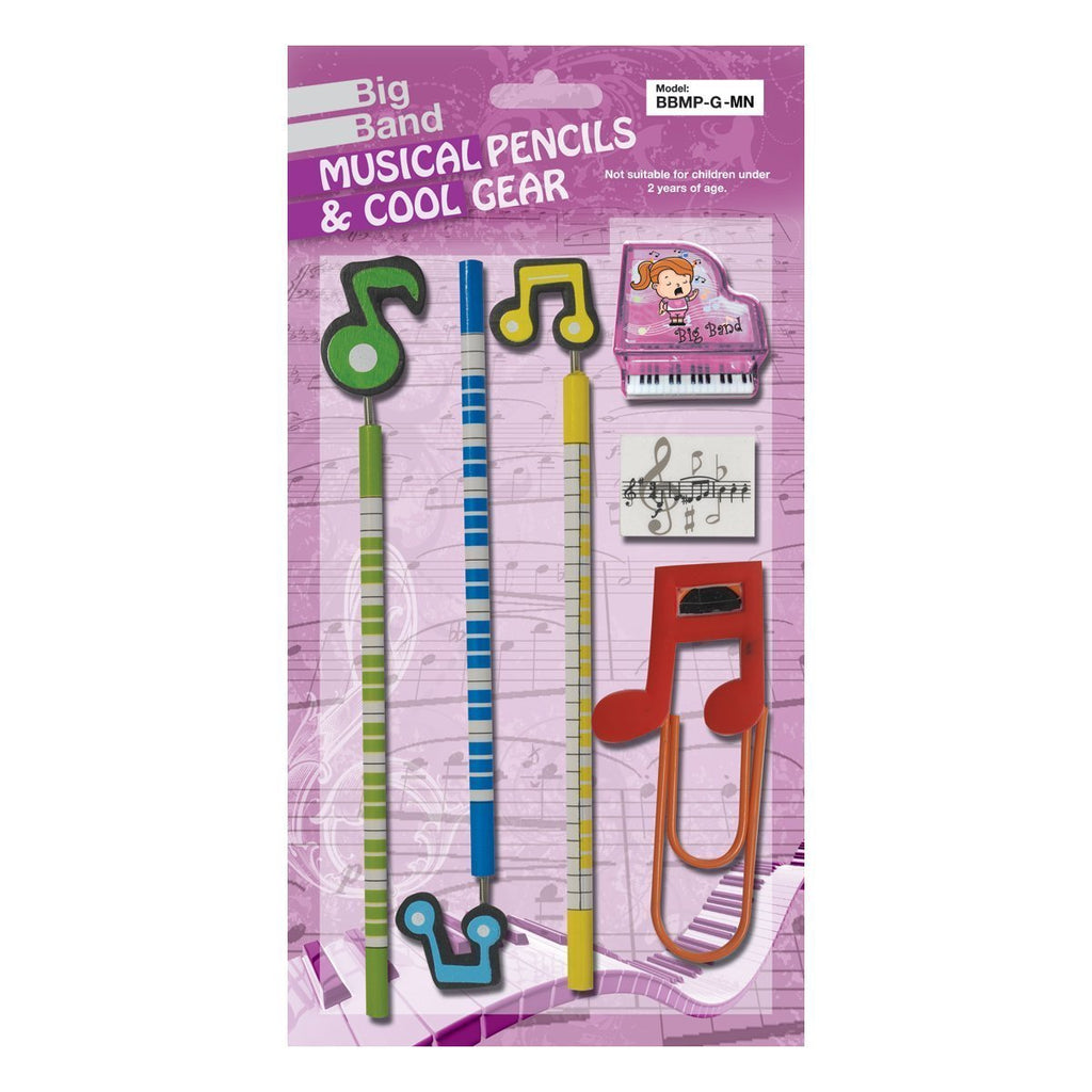 BBMP-G-MN-Big Band Pencil Set (Musical Note Pink)-Living Music