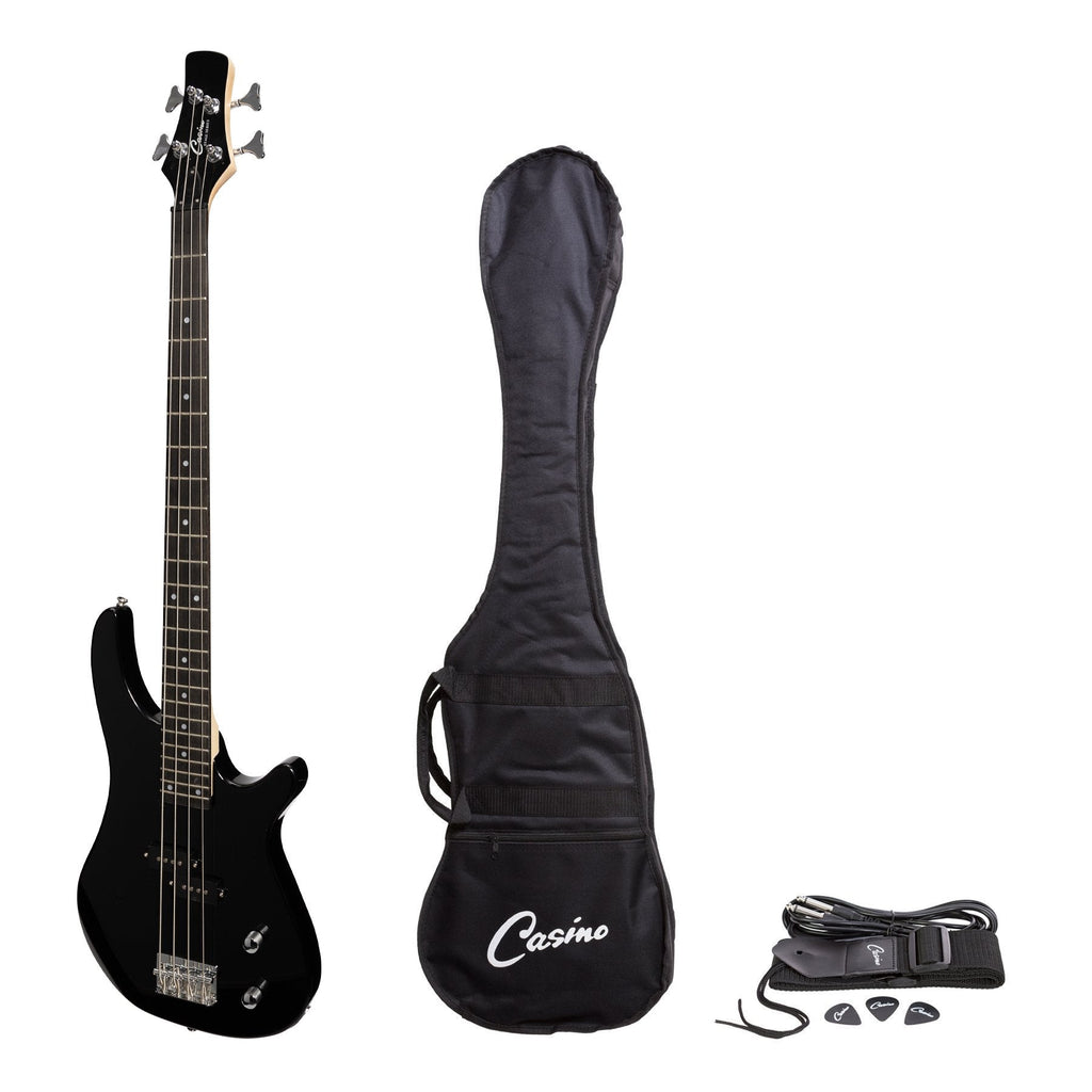 CTB-24-BLK-Casino '24 Series' Tune-Style Electric Bass Guitar Set (Black)-Living Music