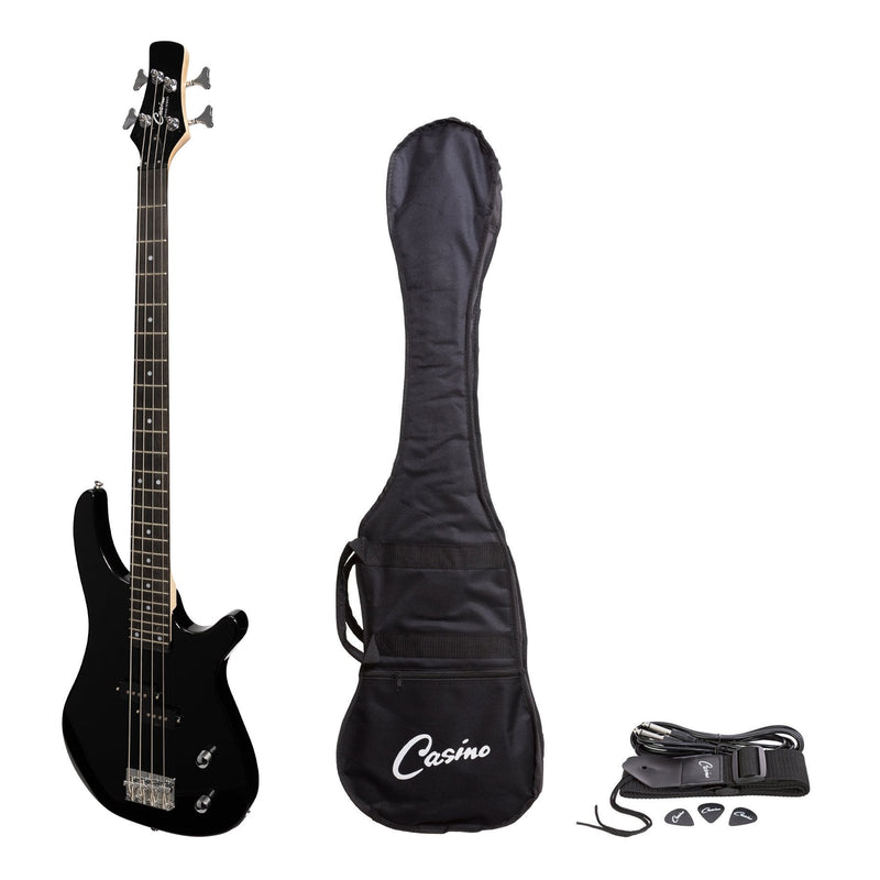 -Casino '24 Series' Tune-Style Electric Bass Guitar Set (Black)-Living Music