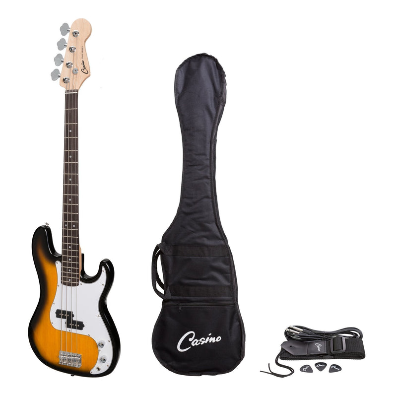 -Casino P-Style Electric Bass Guitar (Tobacco Burst)-Living Music