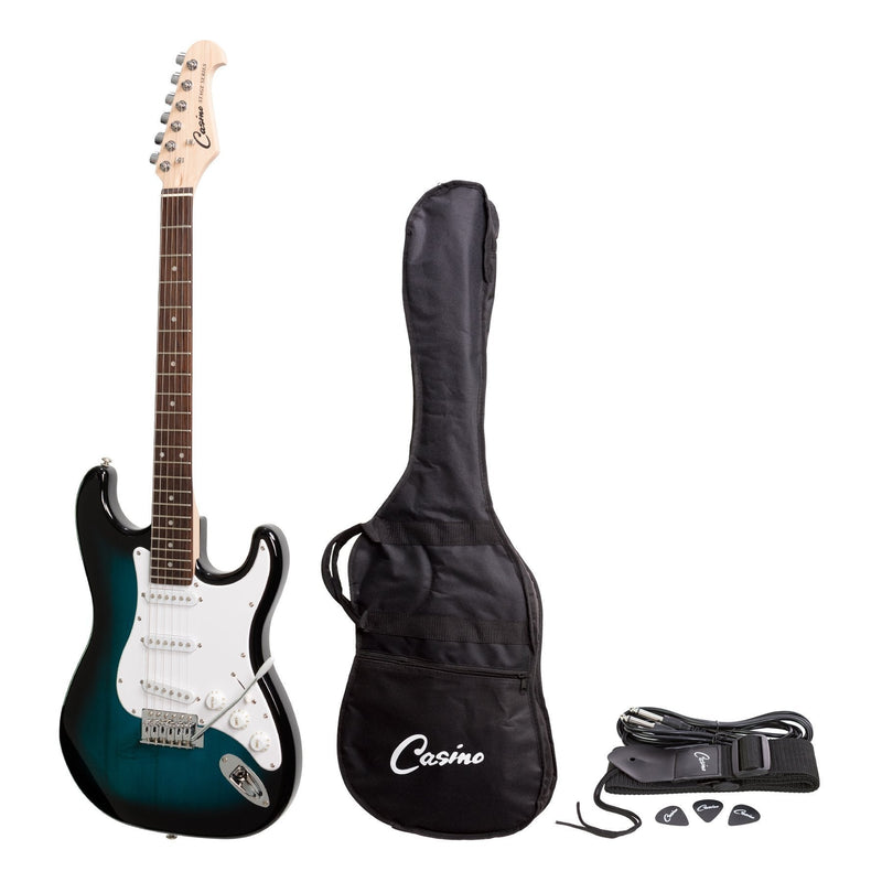 -Casino ST-Style Electric Guitar Set (Blue Sunburst)-Living Music