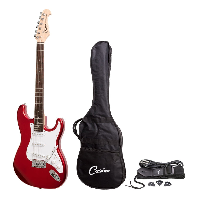 -Casino ST-Style Electric Guitar Set (Candy Apple Red)-Living Music