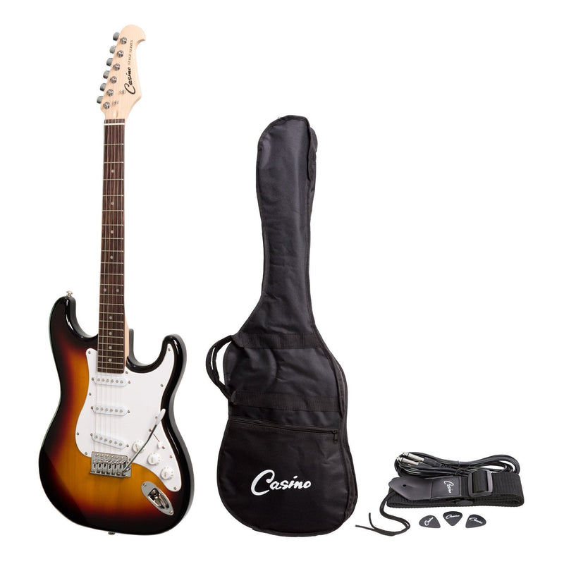 -Casino ST-Style Electric Guitar Set (Sunburst)-Living Music