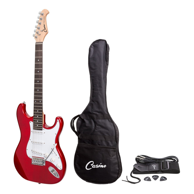 -Casino ST-Style Electric Guitar Set (Transparent Wine Red)-Living Music