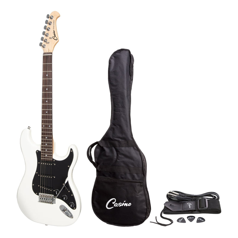 -Casino ST-Style Electric Guitar Set (White)-Living Music