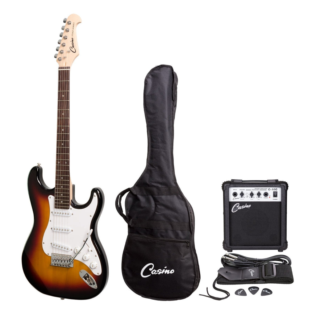-Casino ST-Style Electric Guitar and 10 Watt Amplifier Pack (Sunburst)-Living Music