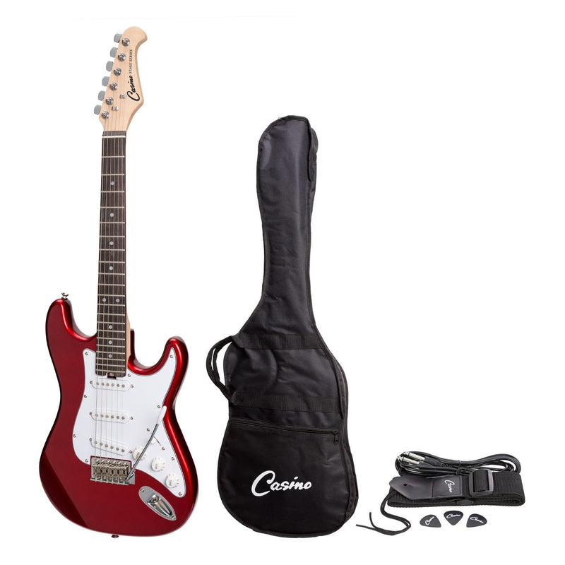 -Casino ST-Style Short Scale Electric Guitar Set (Candy Apple Red)-Living Music