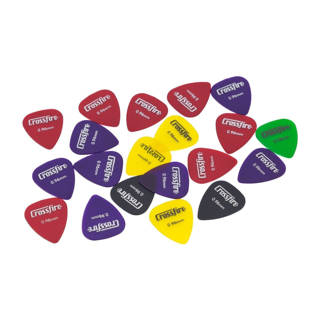 -Crossfire 0.96mm Canned Guitar Picks (20 Pack Assorted)-Living Music