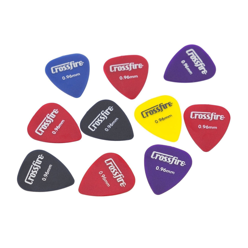 -Crossfire 0.96mm Guitar Picks (10 Pack Assorted)-Living Music