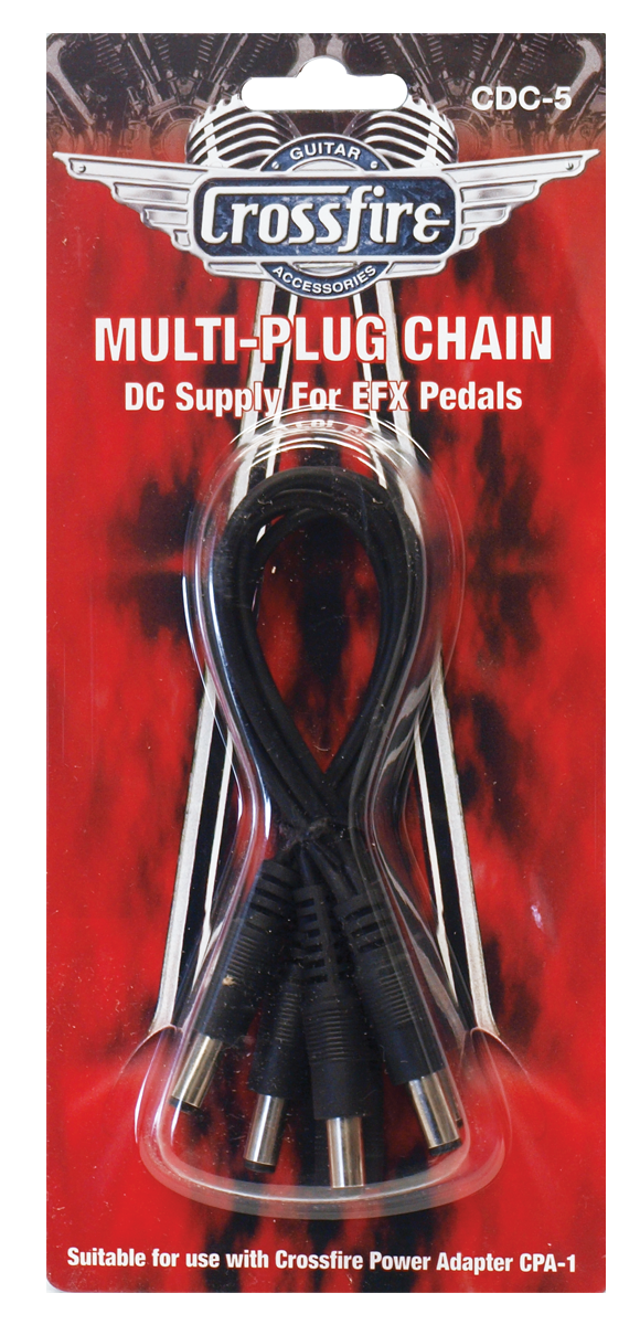 -Crossfire 5-Plug Deluxe Daisy Chain Pedal Power Cable-Living Music