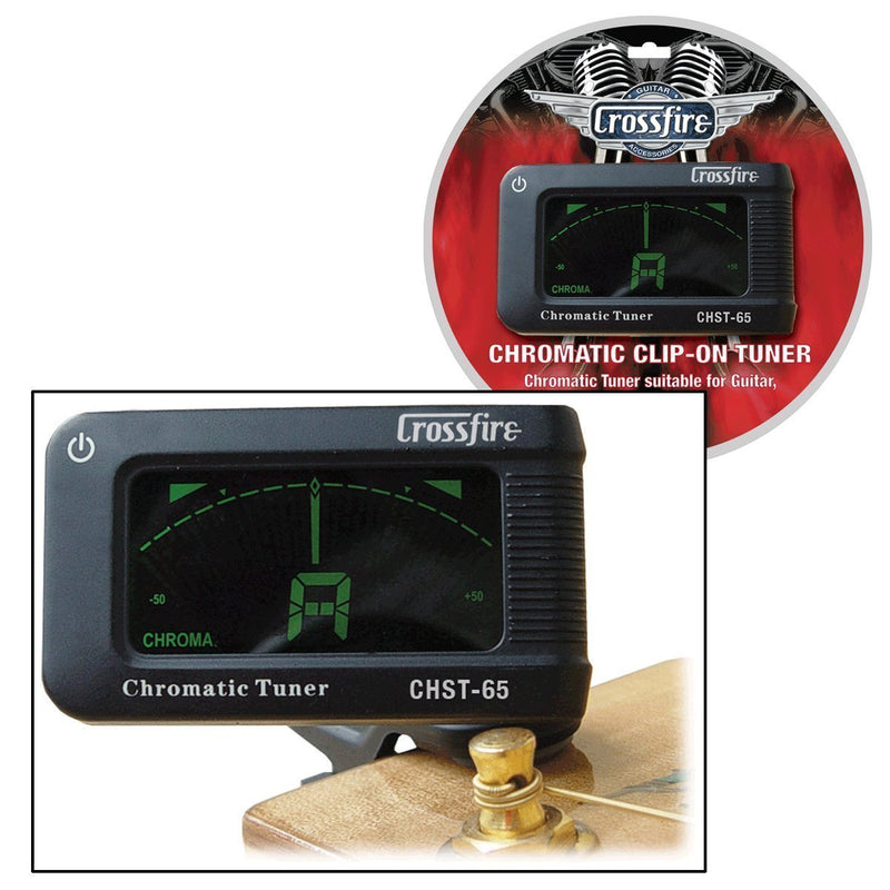 -Crossfire CHST-65 Chromatic Clip-On Headstock Tuner-Living Music