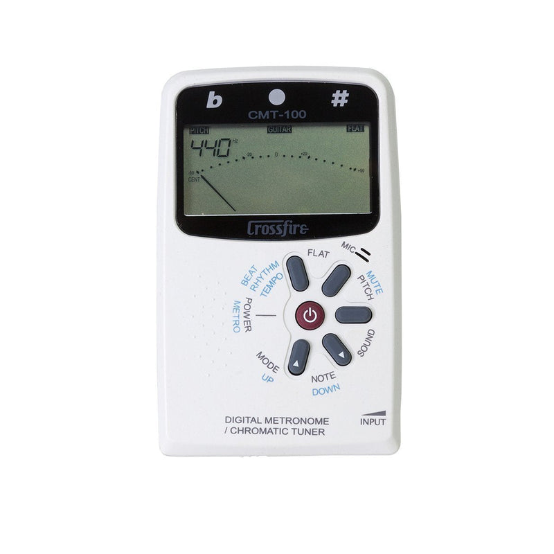 -Crossfire Chromatic Tuner and Digital Metronome (White)-Living Music