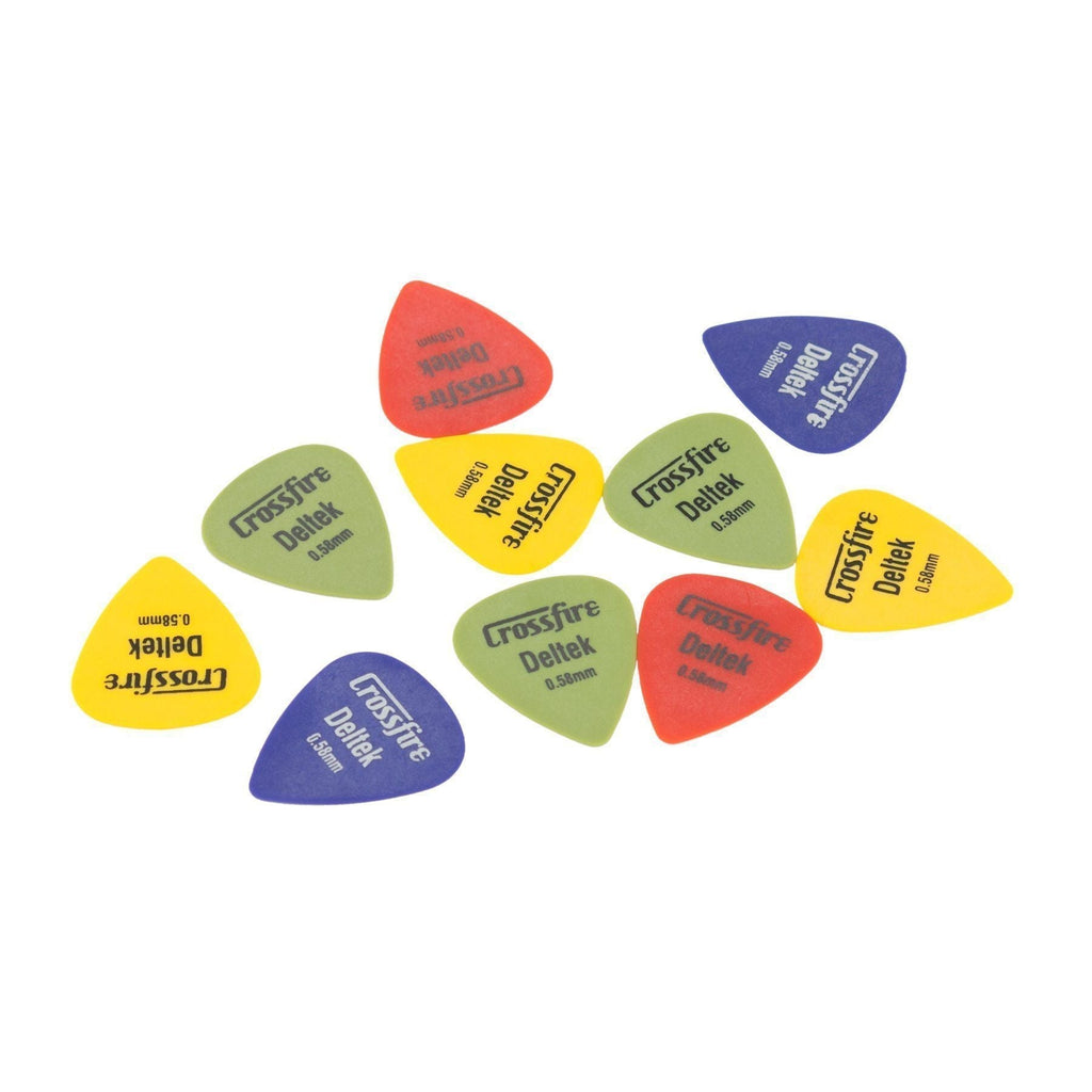 -Crossfire Deltek 0.58mm Guitar Picks (10 Pack Assorted)-Living Music