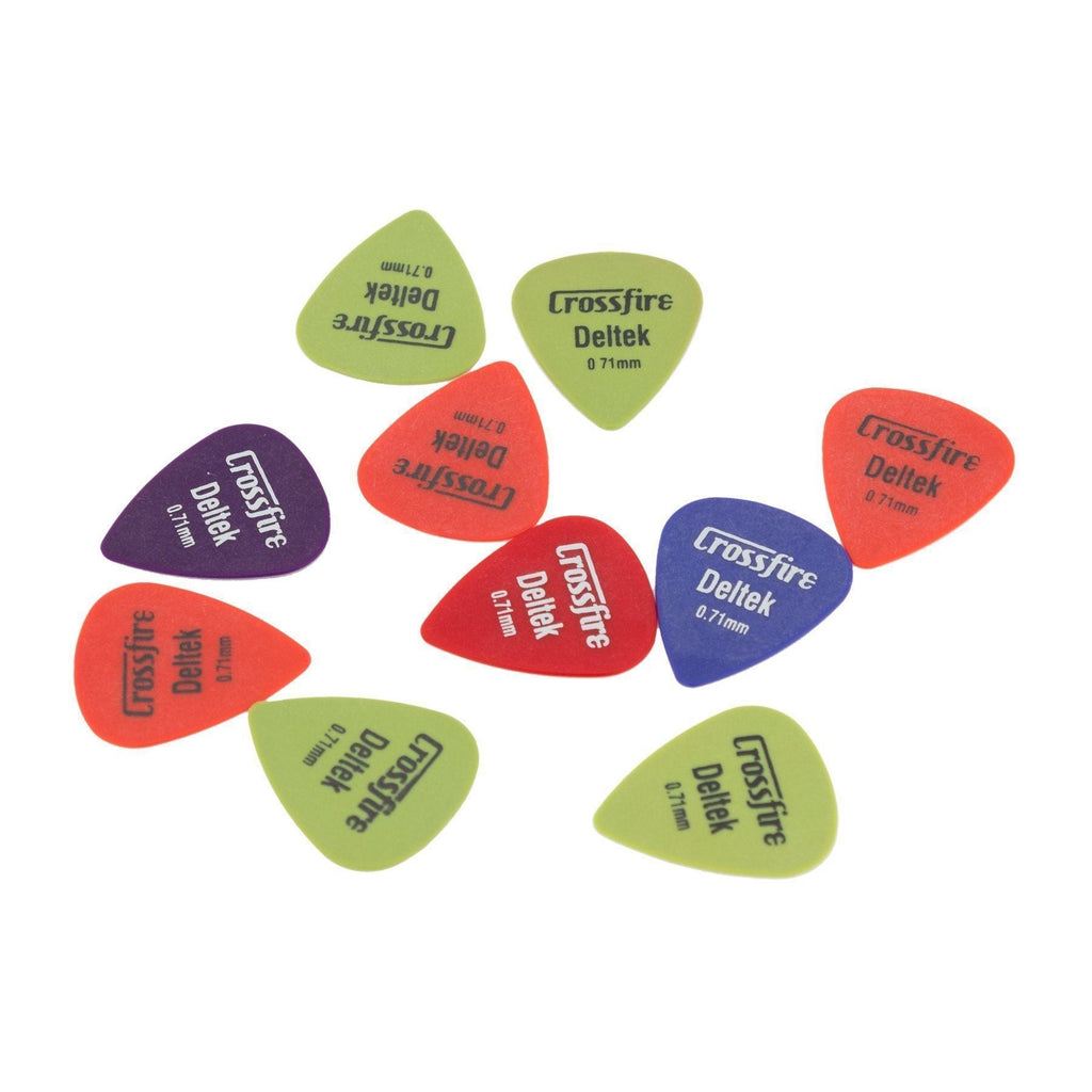 -Crossfire Deltek 0.71mm Guitar Picks (10 Pack Assorted)-Living Music