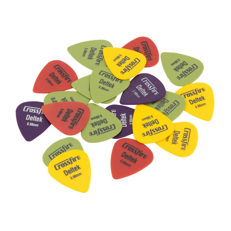 -Crossfire Deltek 0.98mm Canned Guitar Picks (20 Pack Assorted)-Living Music