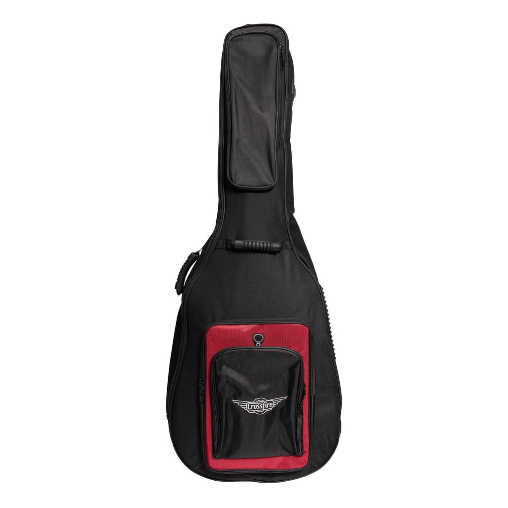 -Crossfire Deluxe Padded Acoustic Bass Guitar Gig Bag (Black)-Living Music