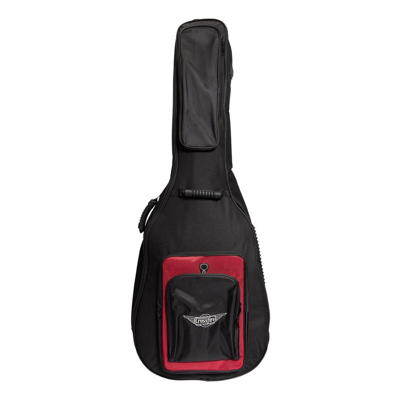 -Crossfire Deluxe Padded Acoustic Bass Guitar Gig Bag (Black)-Living Music