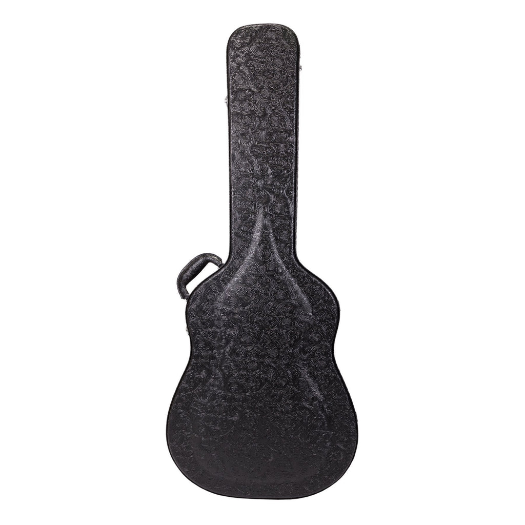 -Crossfire Deluxe Shaped Dreadnought Acoustic Guitar Hard Case (Paisley Black)-Living Music