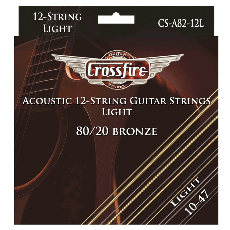 CS-A82-12L-Crossfire Light 80/20 Bronze 12-String Acoustic Guitar Strings (10-47)-Living Music