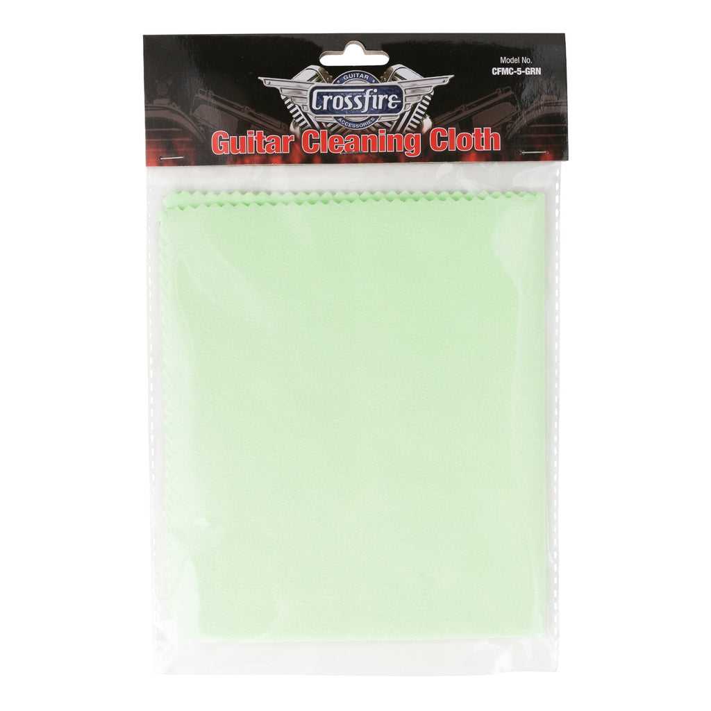 -Crossfire Microfibre Guitar Polish Cloth (Green)-Living Music