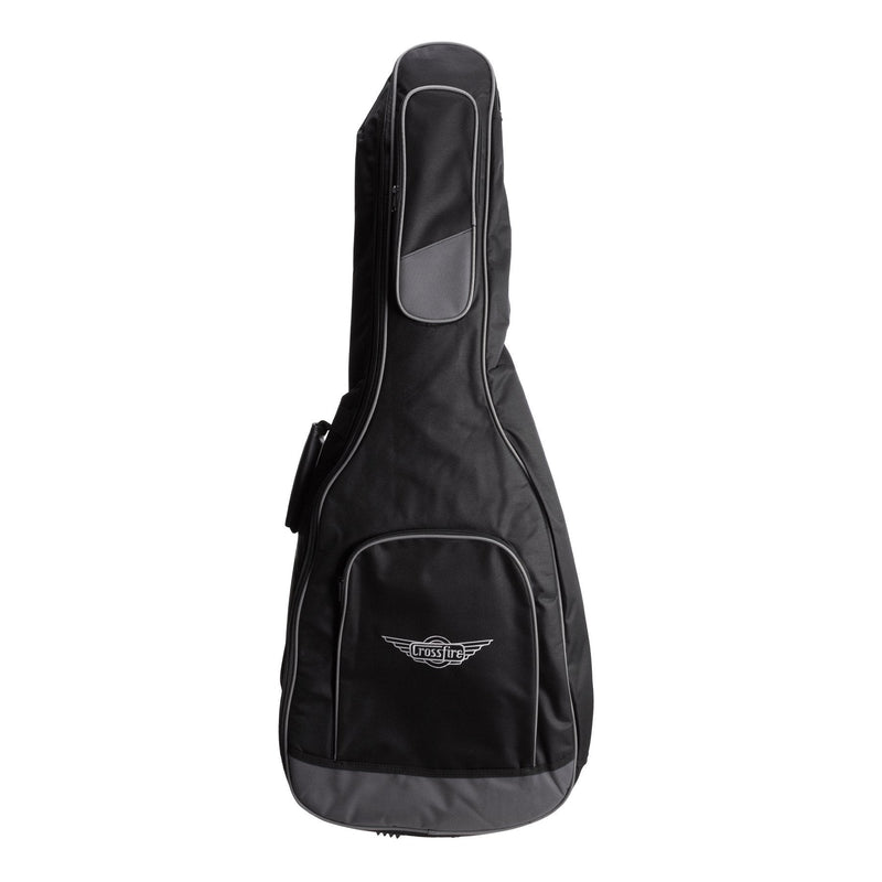 -Crossfire Standard Padded Dreadnought Acoustic Guitar Gig Bag (Black)-Living Music