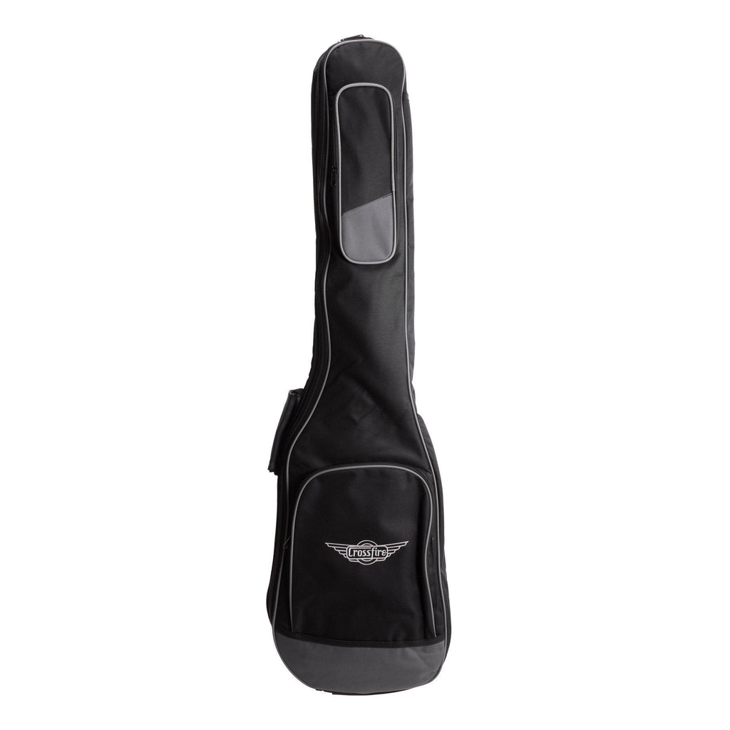 -Crossfire Standard Padded Electric Bass Guitar Gig Bag (Black)-Living Music