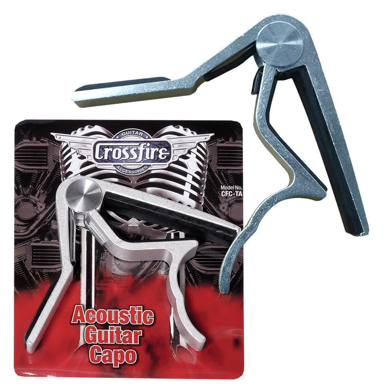 -Crossfire Trigger-Style Acoustic Guitar Capo (Nickel)-Living Music