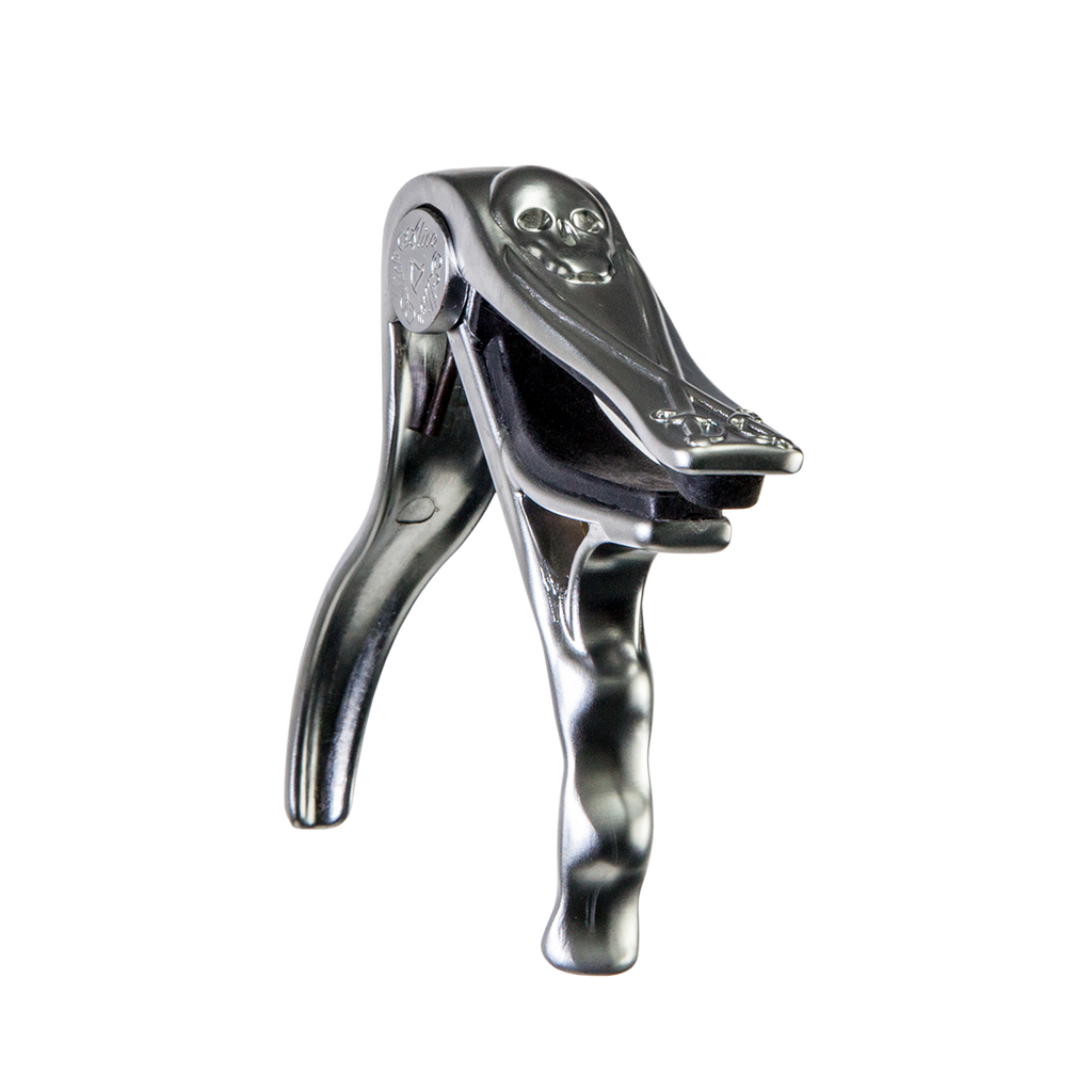 -Crossfire Trigger-Style 'Skull' Acoustic Guitar Capo (Chrome)-Living Music