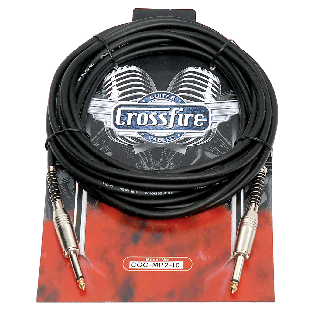 -Crosssfire 10' / 3 Metre Instrument Cable with Straight Metal Jacks-Living Music