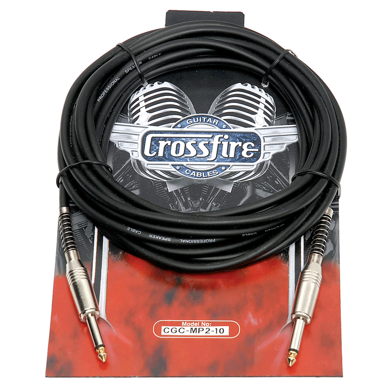 -Crosssfire 10' / 3 Metre Instrument Cable with Straight Metal Jacks-Living Music