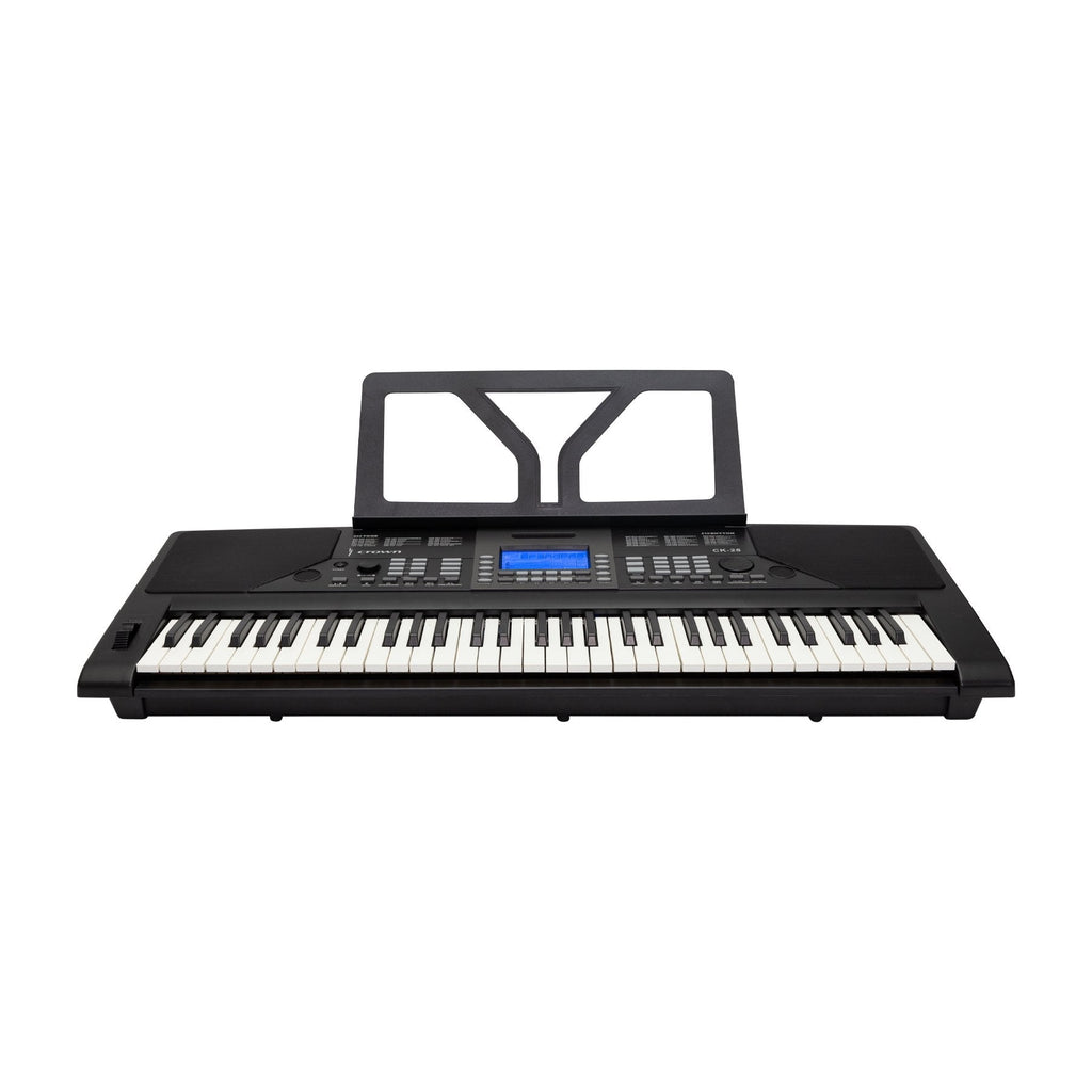 CK-28-BLK-Crown CK-28 Touch Sensitive Multi-Function 61-Key Electronic Portable Keyboard with USB (Black)-Living Music