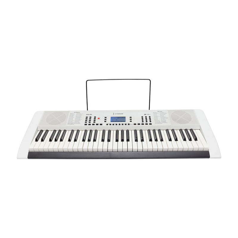 -Crown CK-63 Multi-Function 61-Key Electronic Portable Keyboard with USB (White)-Living Music