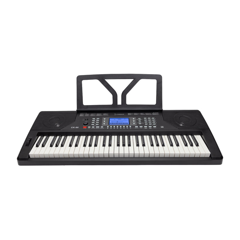 -Crown CK-86 Touch Sensitive Multi-Function 61-Key Electronic Portable Keyboard with USB (Black)-Living Music