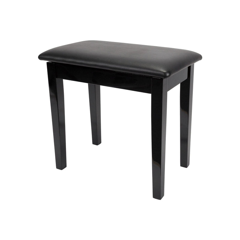 -Crown Compact Piano Stool with Storage Compartment (Black)-Living Music
