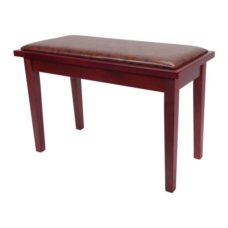 -Crown Deluxe Timber Trim Duet Piano Stool with Storage Compartment (Mahogany)-Living Music
