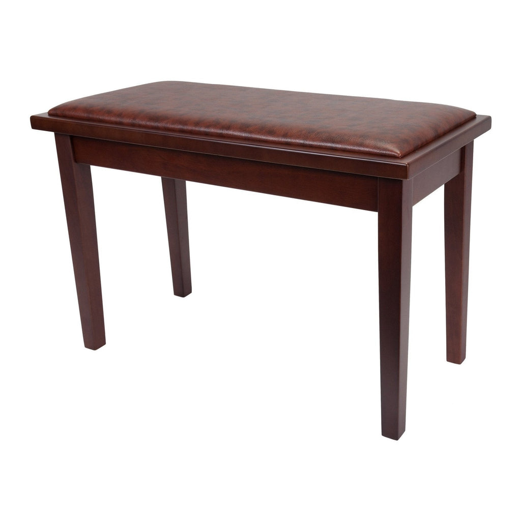 -Crown Deluxe Timber Trim Duet Piano Stool with Storage Compartment (Walnut)-Living Music