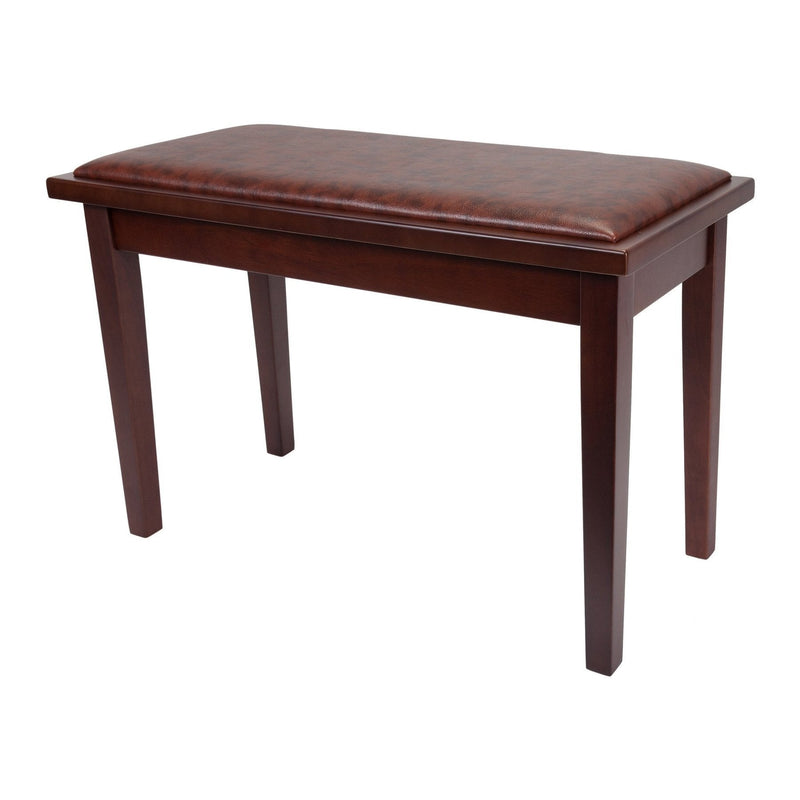 -Crown Deluxe Timber Trim Duet Piano Stool with Storage Compartment (Walnut)-Living Music