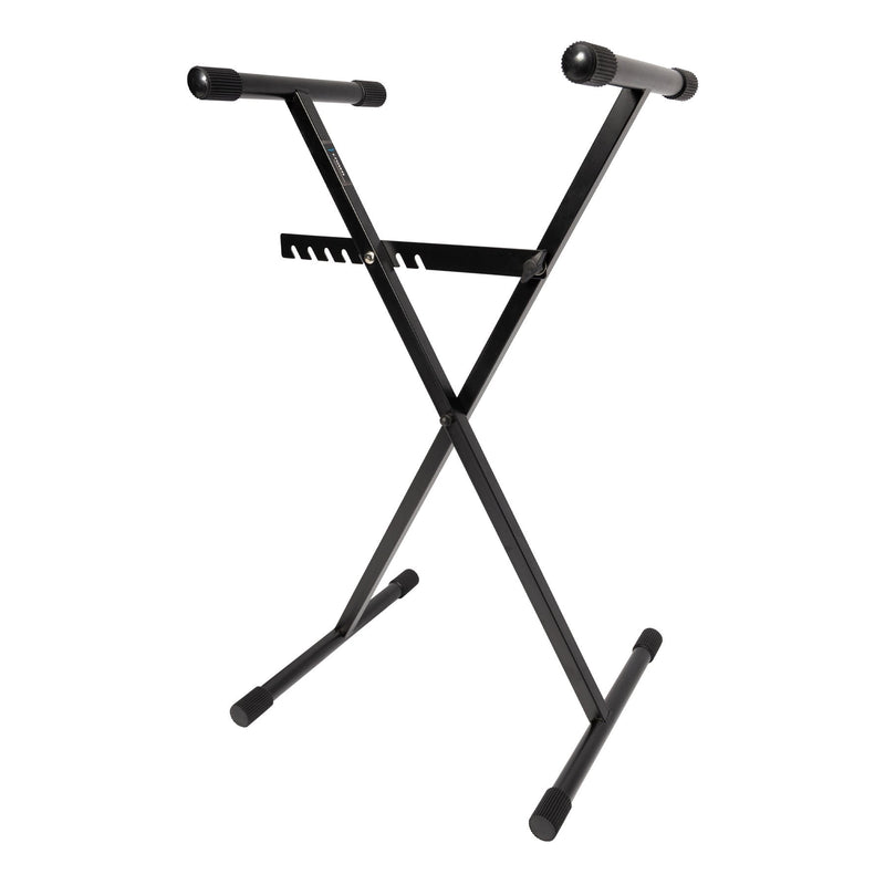 -Crown Heavy Duty X-Style Bar-Latch Height Adjustable Keyboard Stand (Black)-Living Music