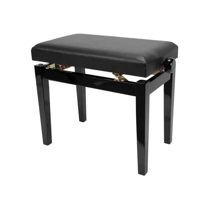 -Crown Standard Height Adjustable Piano Stool (Black)-Living Music