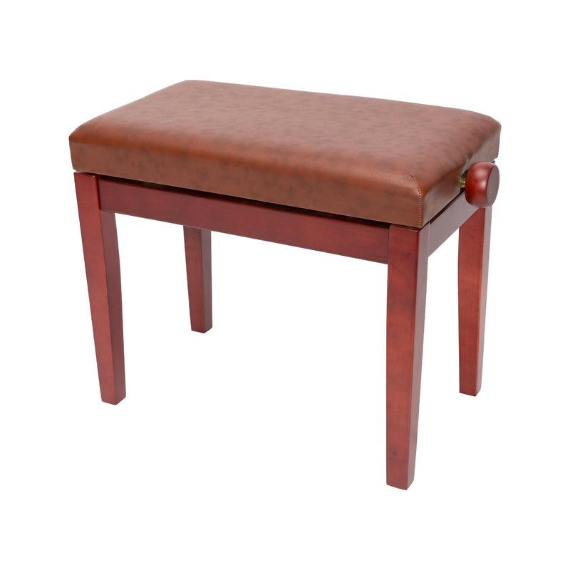 -Crown Standard Height Adjustable Piano Stool (Mahogany)-Living Music