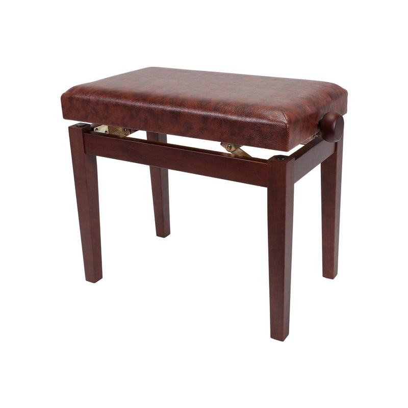 -Crown Standard Height Adjustable Piano Stool (Walnut)-Living Music