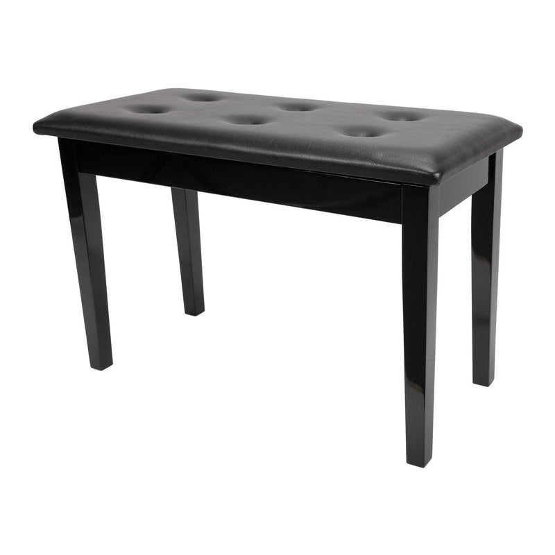 -Crown Standard Tufted Duet Piano Stool with Storage Compartment (Black)-Living Music