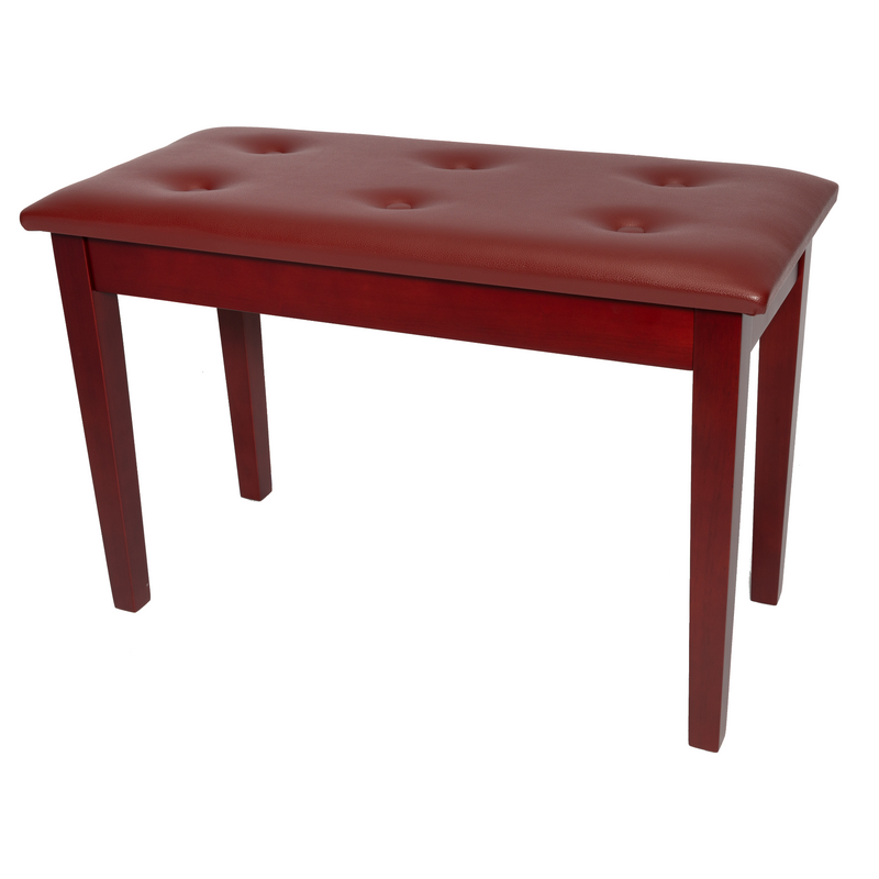 -Crown Standard Tufted Duet Piano Stool with Storage Compartment (Mahogany)-Living Music