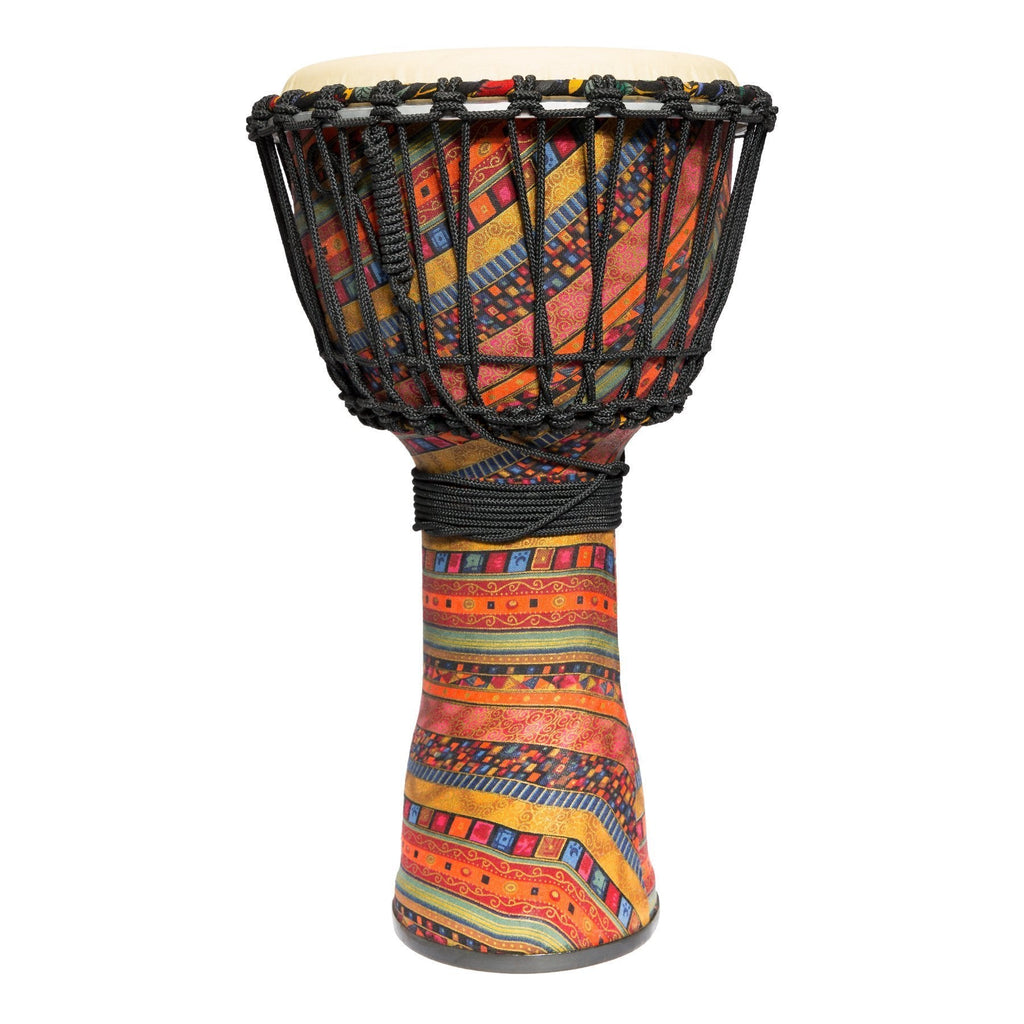 -Drumfire 10" Synthetic Head Rope Djembe (Multicolour)-Living Music