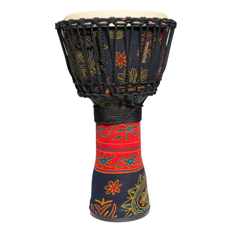 -Drumfire 10" Synthetic Head Rope Djembe (Multicolour)-Living Music