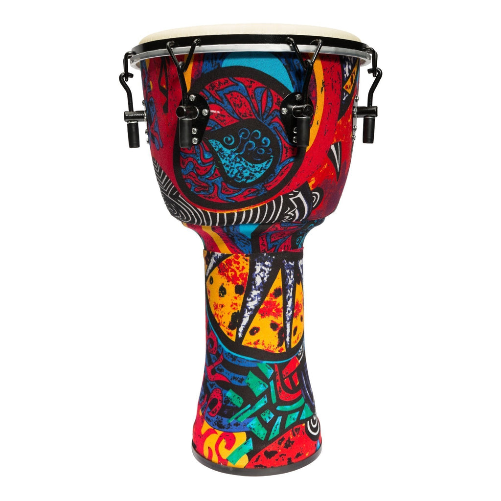 -Drumfire 12" Tuneable Synthetic Head Djembe (Multicolour)-Living Music