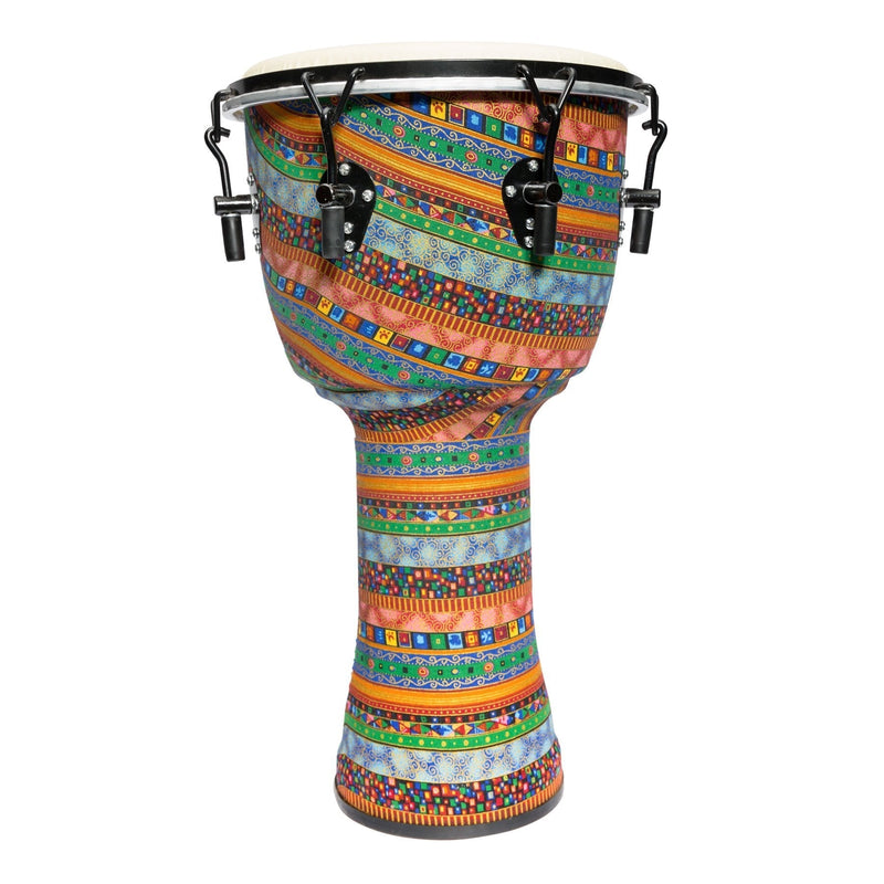 -Drumfire 12" Tuneable Synthetic Head Djembe (Multicolour)-Living Music